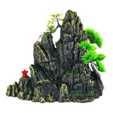 Rock Trees Red Temple Aquarium Ornament