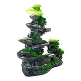 Rock with Bridge Aquarium Ornament featuring a tiered, textured design and realistic dark gray and green accents.