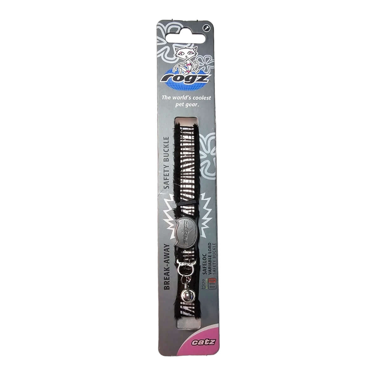 Rogz Fashion Cat Safety Collar with break-away buckle and stylish design, ideal for everyday use and identification.