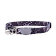 Rogz Fusion Cat Safety Collar featuring colorful designs and adjustable break-away safety buckle for cat comfort.
