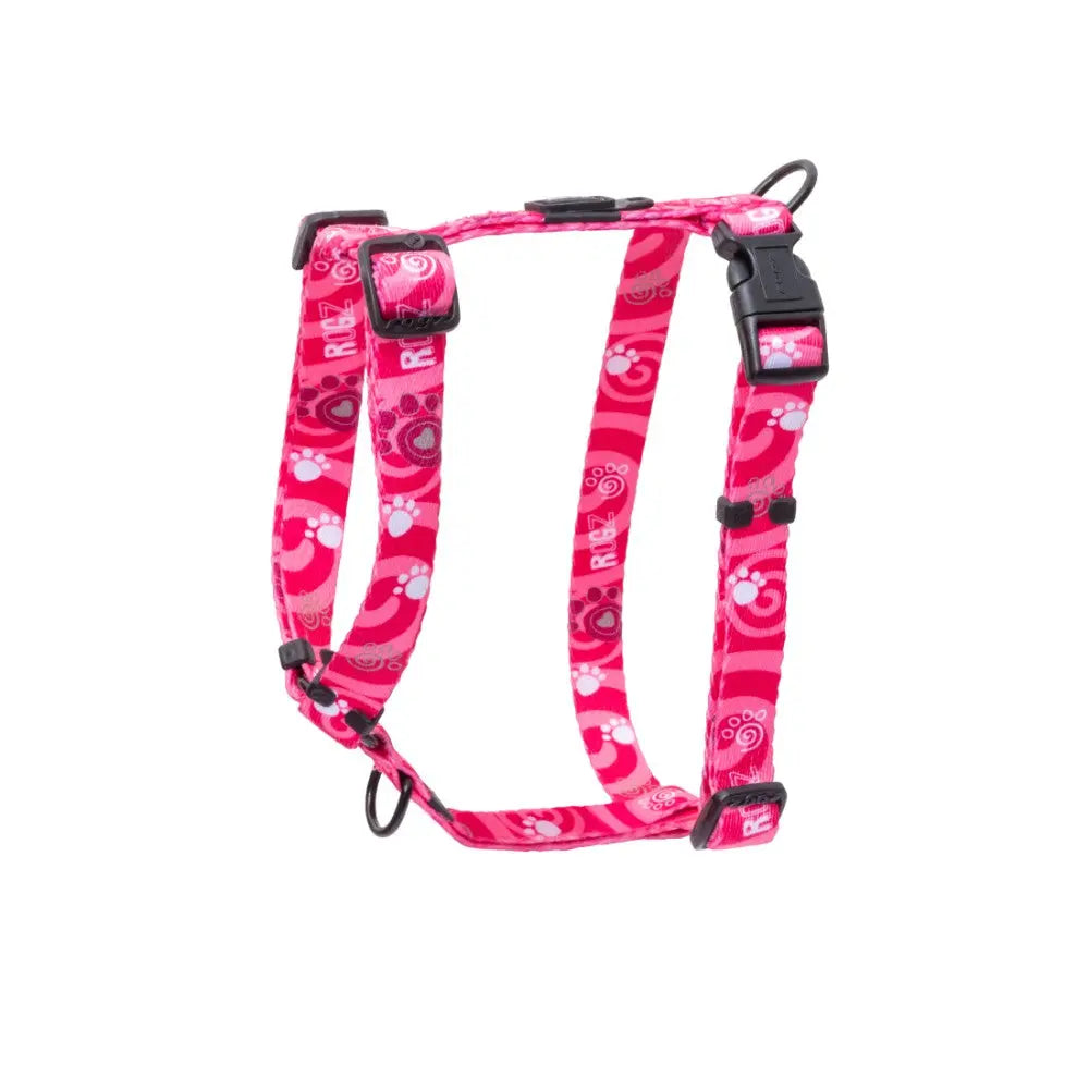 Rogz Fusion Classic Dog Harness in bright pink design, adjustable for comfort and control during walks.