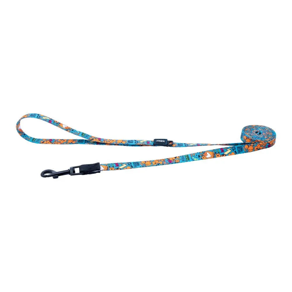 Rogz Fusion Classic Dog Lead featuring vibrant patterns for stylish pet walks and a comfortable grip.