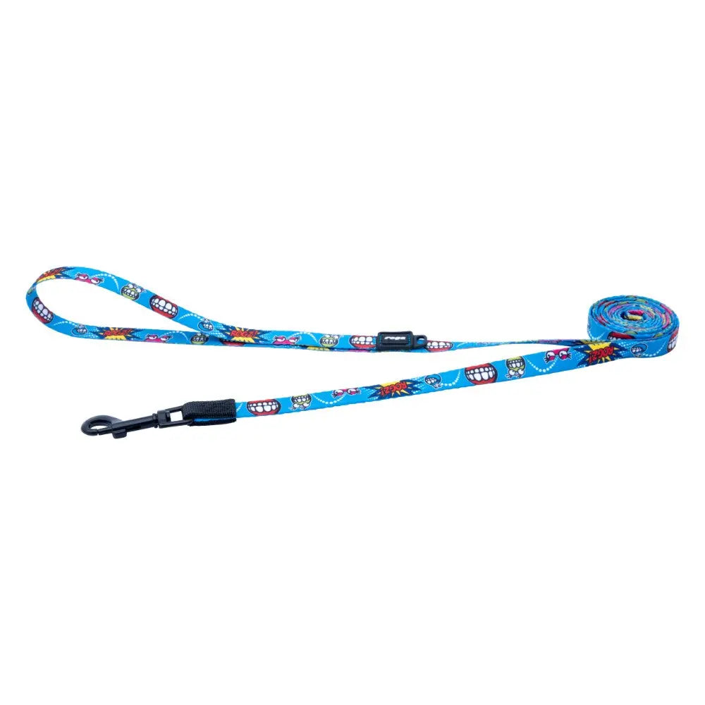Rogz Fusion Classic Dog Lead in vibrant blue with playful designs for stylish dog walks.