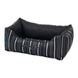 Rogz Graphix Walled Dog Bed in black and white stripes, stylish and durable design for pet comfort.