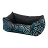 Rogz Graphix walled dog bed featuring bold patterns and water-resistant fabric for stylish pet lounging.