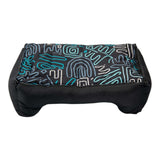 Rogz Graphix Walled Dog Bed featuring a stylish black and teal design for comfortable pet lounging.