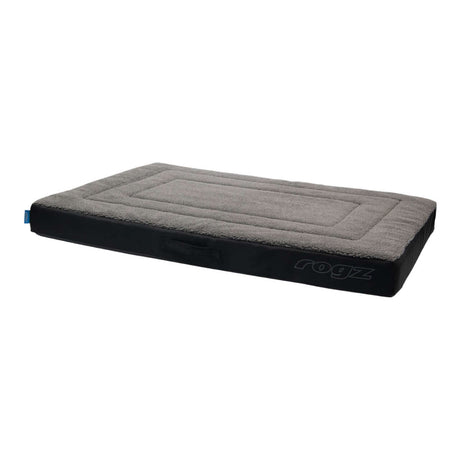 Rogz Outdoor Flat Dog Bed in gray, designed for comfort and durability during outdoor adventures.