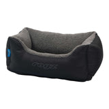 Rogz Outdoor Walled Dog Bed with cozy bolsters, made from durable ripstop material for outdoor adventures.