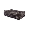 Rogz Retro Rectangular Dog Bed in black and white pattern, ideal for stylish pet lounging and easy cleaning.