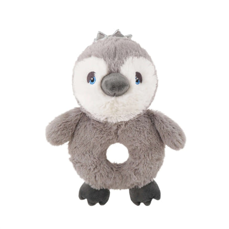 Soft plush penguin toy with a rope core, designed for interactive playtime with dogs. Perfect for tugging and tossing.