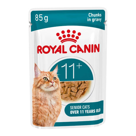 Royal Canin Ageing +11 Cat Wet Food Pouch 85g for senior cats in gravy.