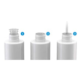 Seachem Bottle Adapters showing three steps to connect dosing pump tubing to bottles.