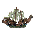 Seaguardian Shipwreck Ornament showcasing a detailed shipwreck scene with torn sails and weathered hull.
