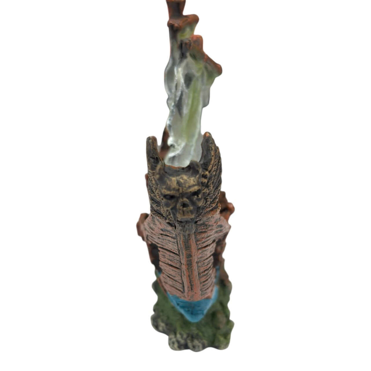 Seaguardian Shipwreck Ornament depicting a weathered ship with pale sails, ideal for aquarium decoration.