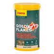 Sera Goldy Flakes for smaller goldfish, nutrient-rich and easy to digest flakes in a sealed container.