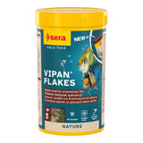 Sera Vipan Flakes for ornamental fish, 60g, floating flakes with 4% insect meal for healthy growth.