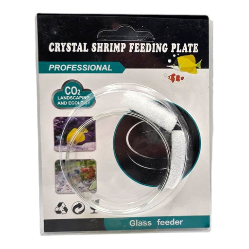 Crystal shrimp feeding plate in packaging, designed for easy feeding and observation of bottom-dwelling shrimp.