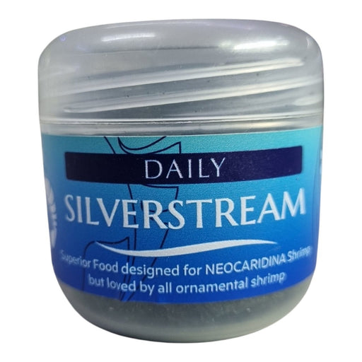 Silverstream Daily Shrimp Food 30g container, designed for Neocaridina and all ornamental shrimp, nutrient-rich and non-cloudy.