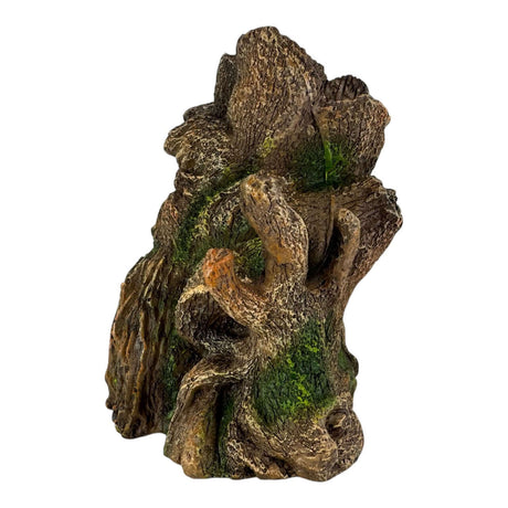 Skew Tree Monster Aquarium Ornament resembling a gnarled tree trunk with a humanoid face in earthy colors.