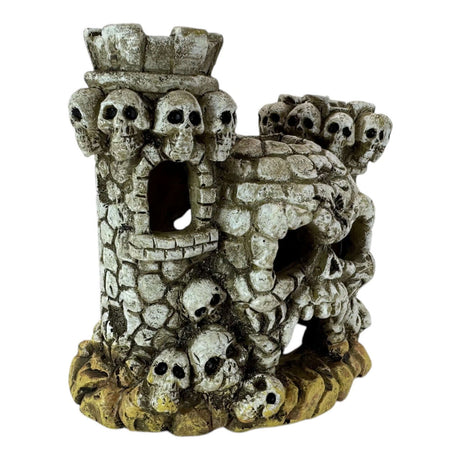 Skull Castle Ornament for aquariums with gothic design and skull detailing, perfect for an underwater realm