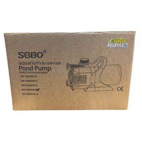SOBO High-Performance Aquarium and Pond Pump packaging with specifications and features.
