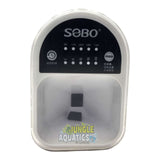 SOBO Timed Auto Fish Feeder DA-06 front view showcasing feeding schedule options and design features.