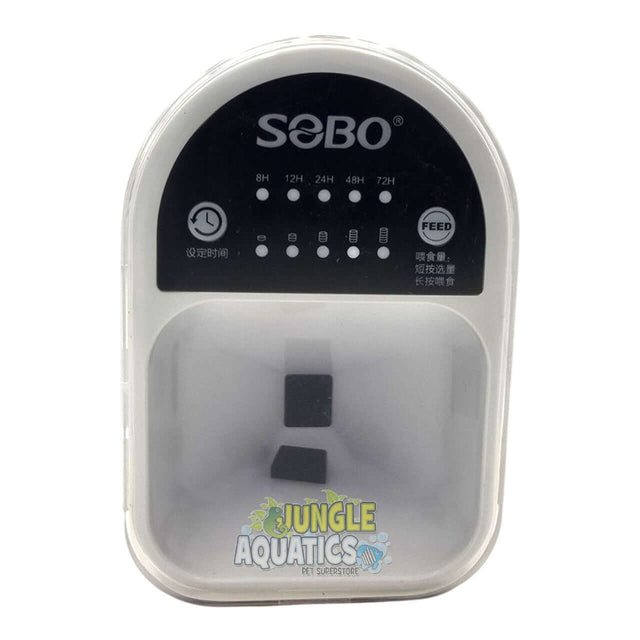 SOBO Timed Auto Fish Feeder DA-06 front view showcasing feeding schedule options and design features.