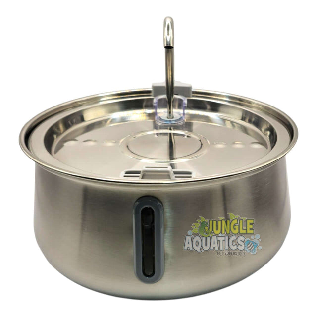 Stainless Steel Pet Water Fountain, durable and hygienic design for pet hydration and easy cleaning.