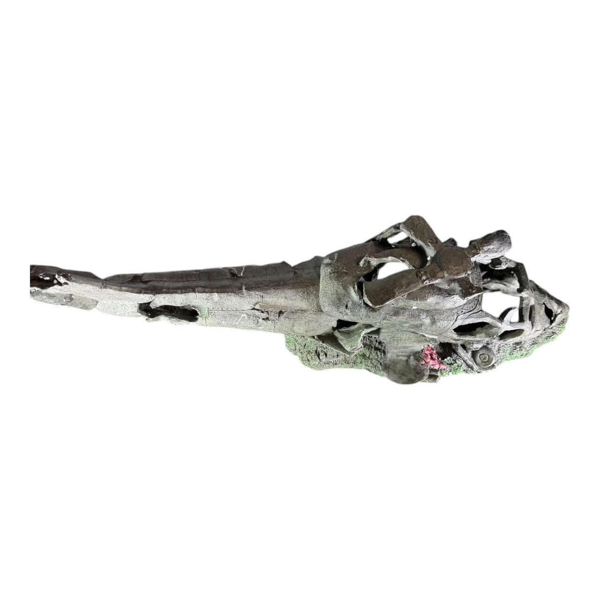 Sunken war helicopter aquarium ornament, detailed wrecked design for aquatic decor.