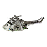 Sunken War Helicopter Aquarium Ornament, detailed wreckage model for aquarium decoration, safe for aquatic environments.