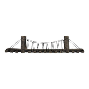Suspension bridge aquarium ornament with a rustic design, perfect for enhancing underwater landscapes.