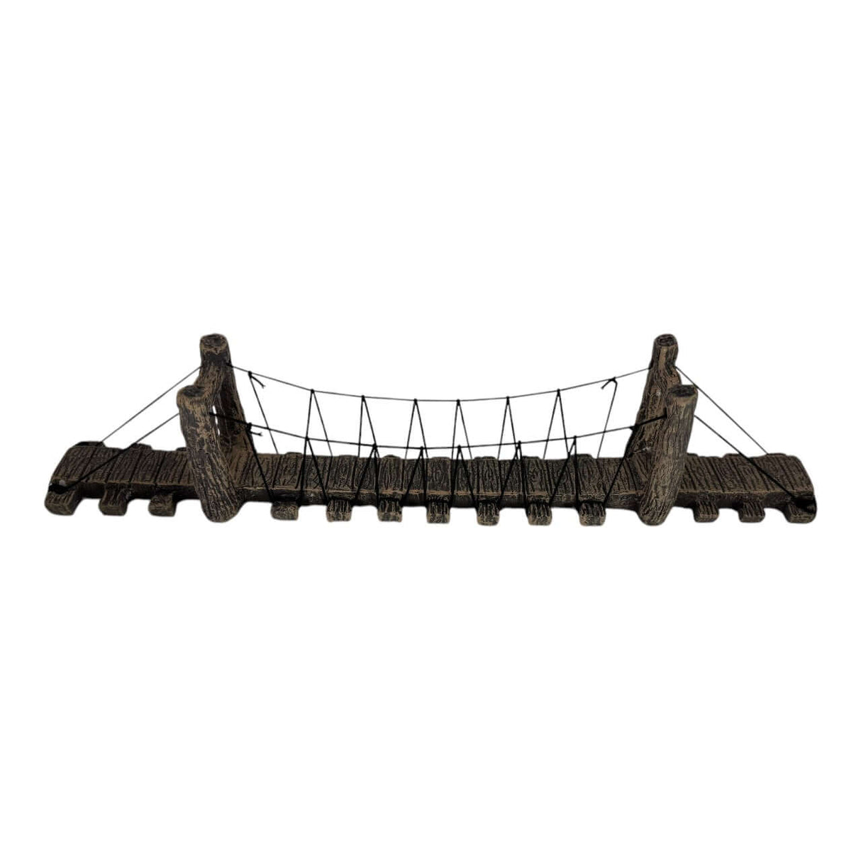 Suspension Bridge Large Aquarium Ornament in dark grayish-brown, perfect for enhancing underwater landscapes.