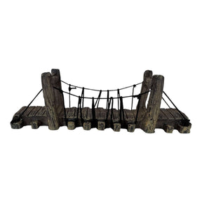 Suspension Bridge Small Aquarium Ornament with rustic design, ideal for enhancing aquariums and terrariums.