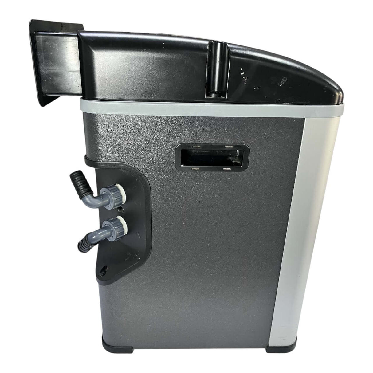 Teco TK 1000 secondhand chiller, compact design with water inlet and outlet connections, in good working condition.