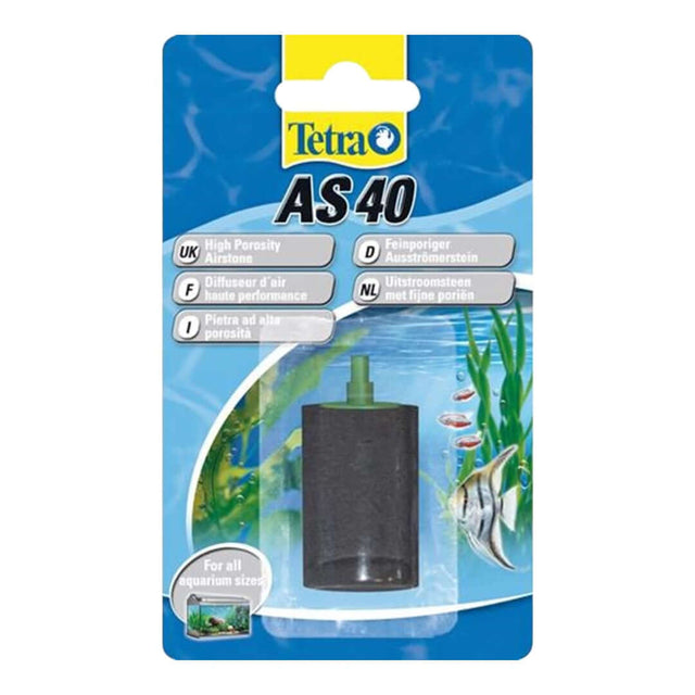 Tetra Air Stones AS40 packaging displaying high porosity air stone for optimal oxygen supply in aquariums.