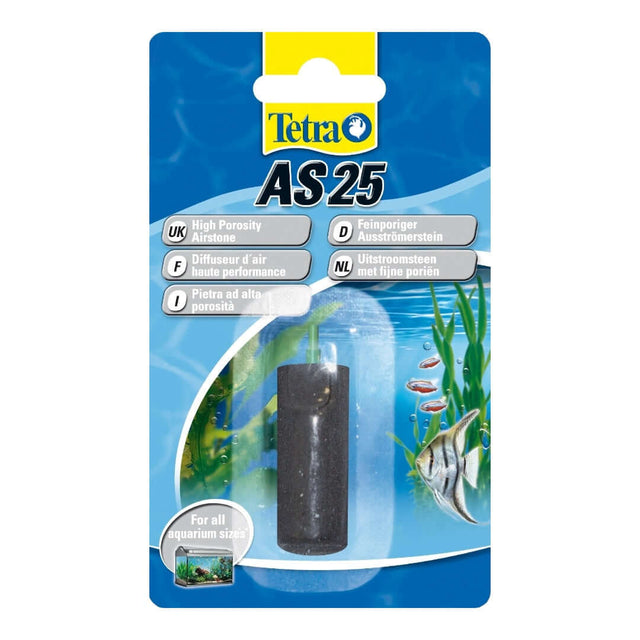 Tetra Air Stones AS25 pack featuring high porosity for optimal oxygen supply in aquariums, suitable for all sizes.