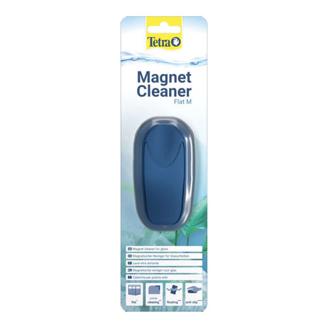 Tetra Magnet Cleaner Flat for aquarium glass, lightweight, ergonomic design, effective corner cleaning.