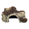 Tree Bark Aquarium Ornament with cave-like area for aquatic or reptile habitats, realistic tree trunk design.