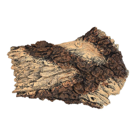 Realistic tree bark log aquarium ornament with detailed textures and natural colors for decoration.
