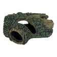 Tree stump aquarium ornament made from resin with realistic bark texture and hollow tunnels for fish shelter.