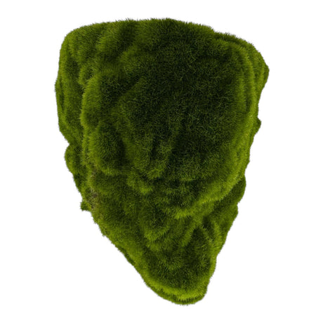 Moss-covered aquarium tunnel ornament ideal for enhancing fish habitats and terrariums.