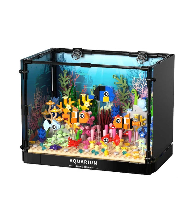 TUOMU Clownfish Coral Tank T4001 vibrant aquarium model with colorful coral and clownfish.