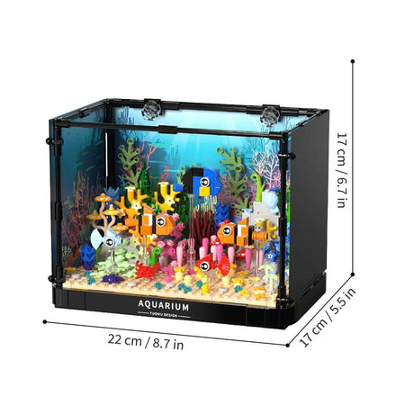 TUOMU Clownfish Coral Tank T4001 vibrant aquarium model with colorful coral and clownfish design.