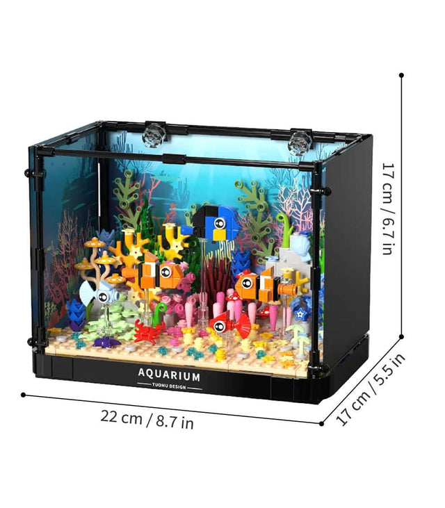 TUOMU Clownfish Coral Tank T4001 vibrant aquarium model with colorful coral and clownfish design.