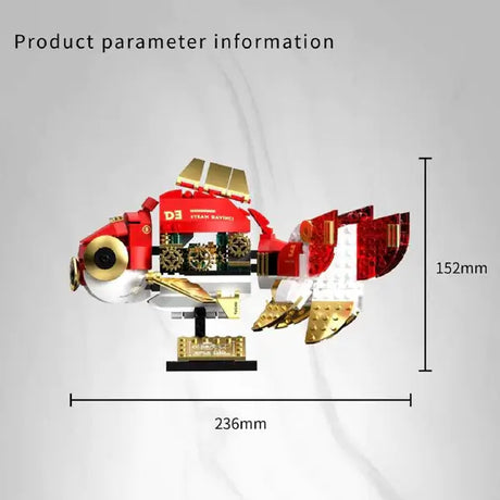 TUOMU Steam Davinci Red Ryukin Goldfish T7004 mechanical model dimensions and details