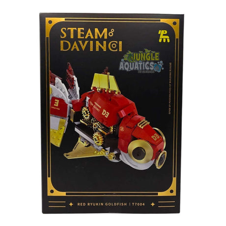 TUOMU Steam Davinci Red Ryukin Goldfish T7004 box featuring steampunk design and artistic elements.