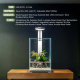 Freshwater aquarium setup featuring UNS Controsand, plants, and Aqua Worx light kit.