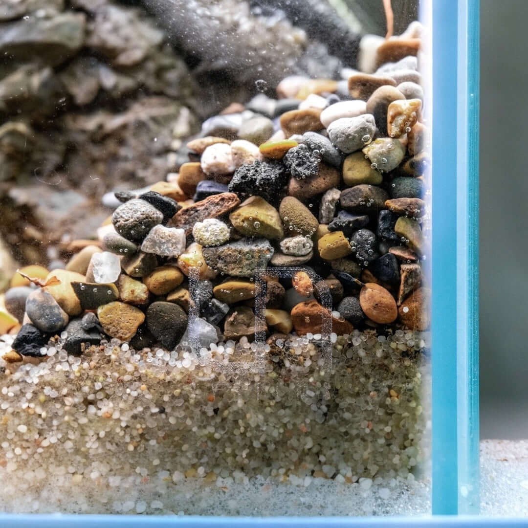 Various colors and sizes of UNS Controsand substrate for aquariums and terrariums.