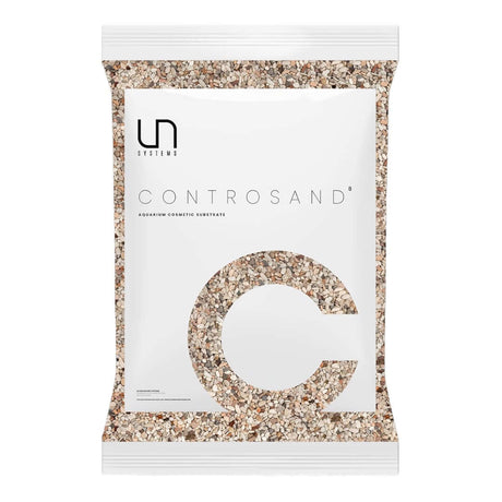 UNS Controsand Tahoe natural aquarium substrate in a resealable bag, ideal for aquascaping freshwater environments.