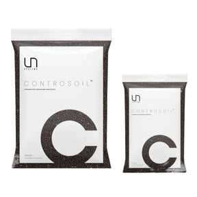 UNS Controsoil Black aquarium substrate in two package sizes for healthy plant growth.